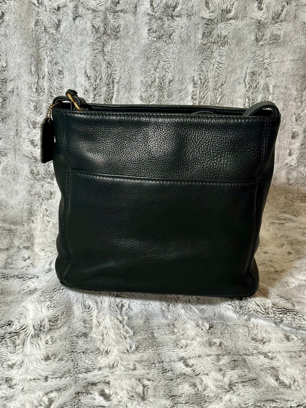 Vintage Coach Sonoma Pocket Zip 4924 Black Leather Crossbody Bag 1997